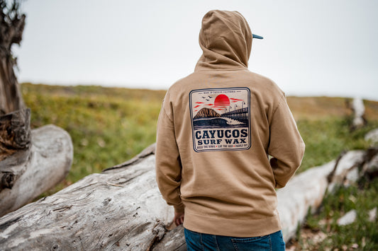 Cayucos Surf Wax Classic Hoodie | Sandstone