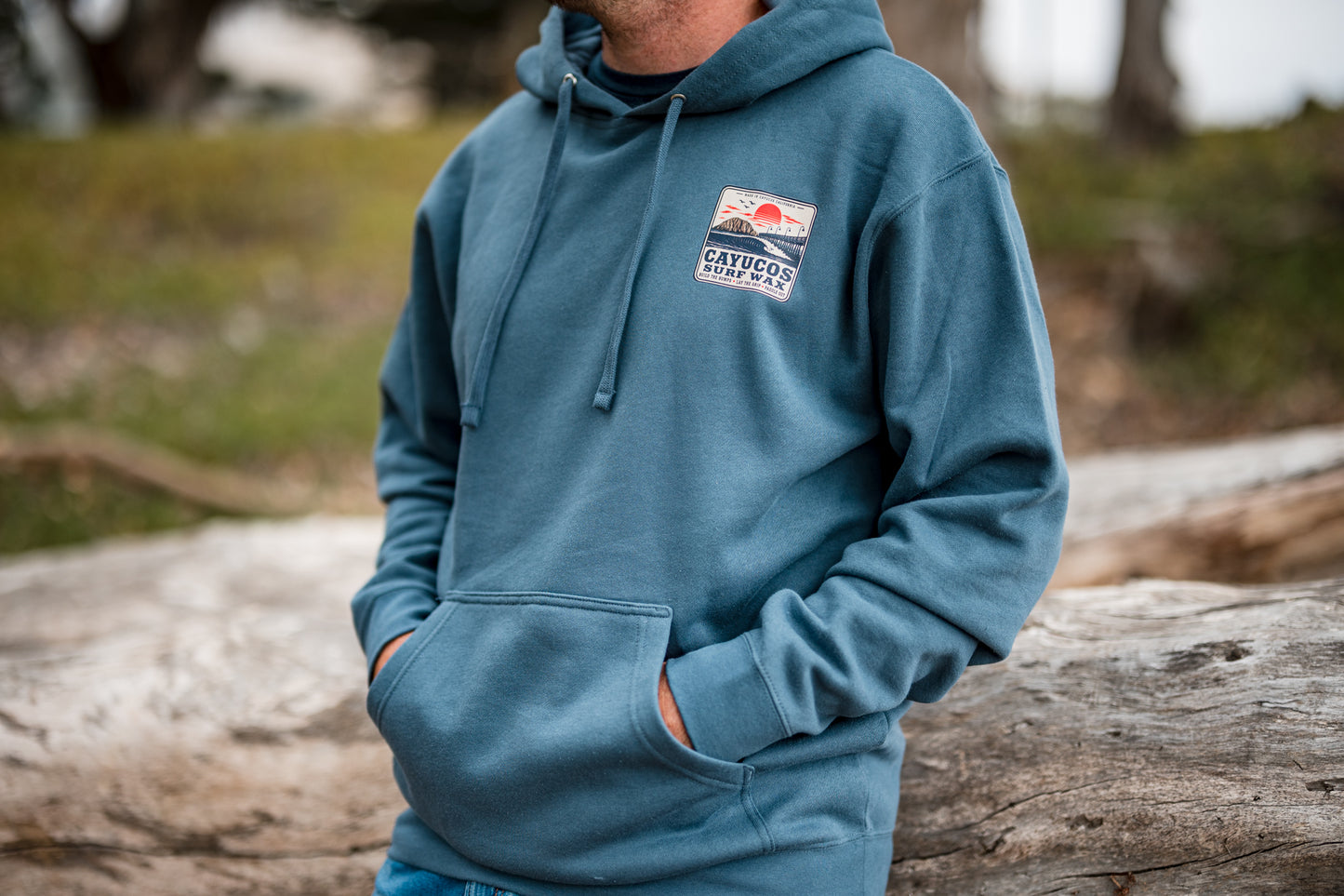 Cayucos Surf Wax Classic Hoodie | Storm Blue