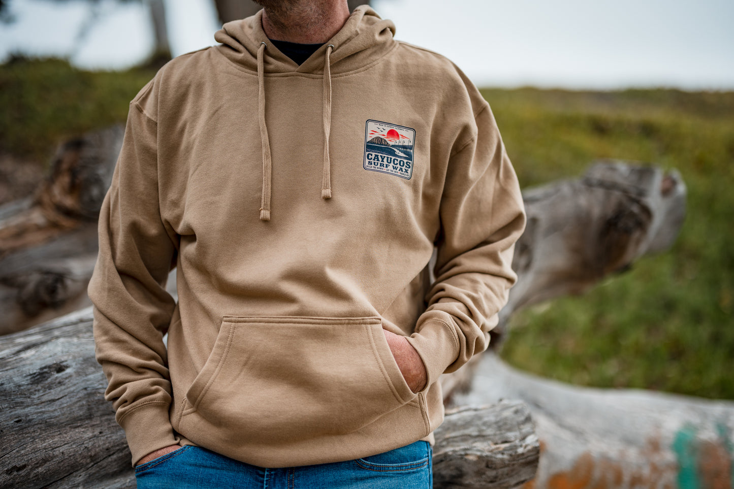 Cayucos Surf Wax Classic Hoodie | Sandstone