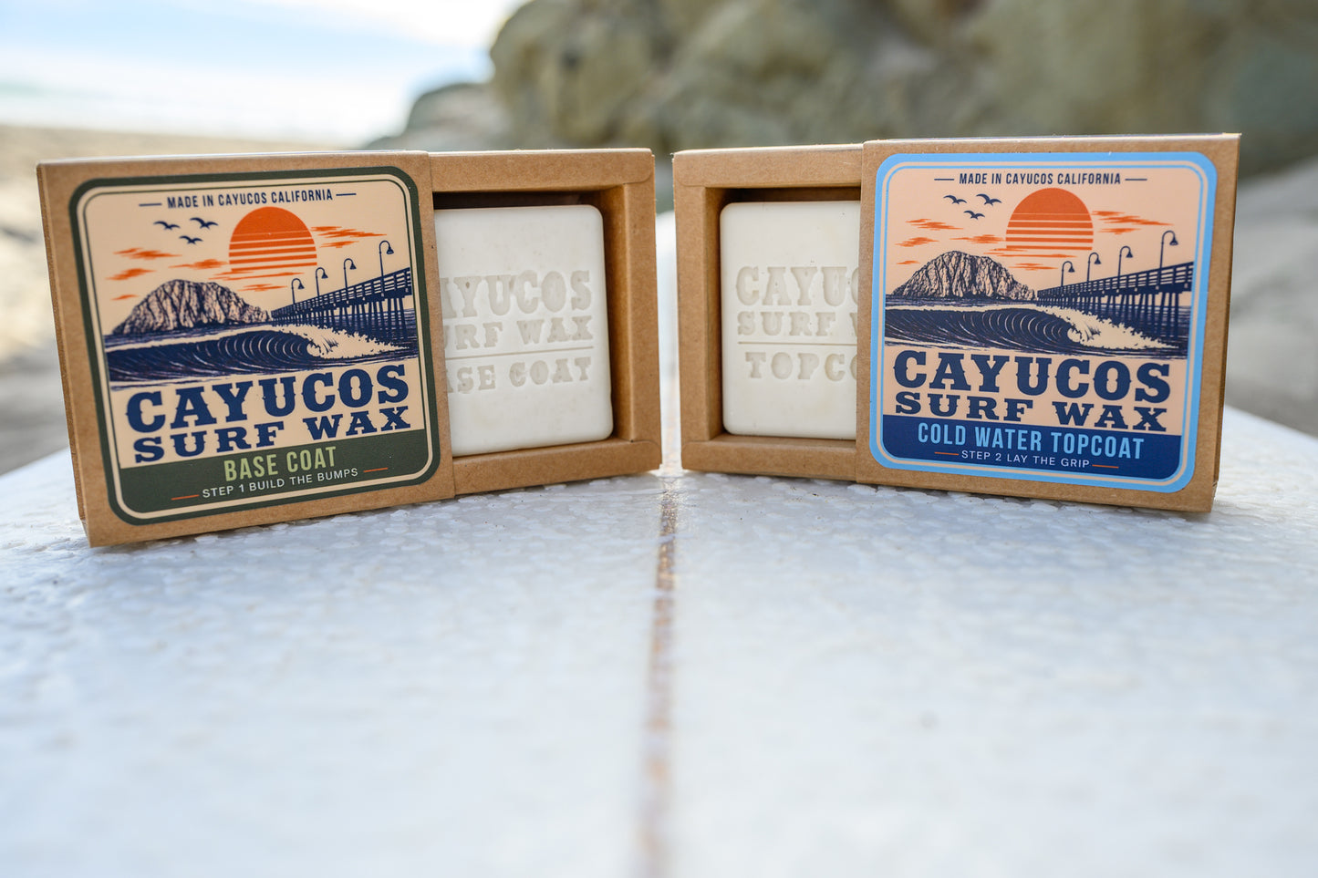 Cayucos Surf Wax Cold Water Bundle including Base Coat and Cold Water Topcoat