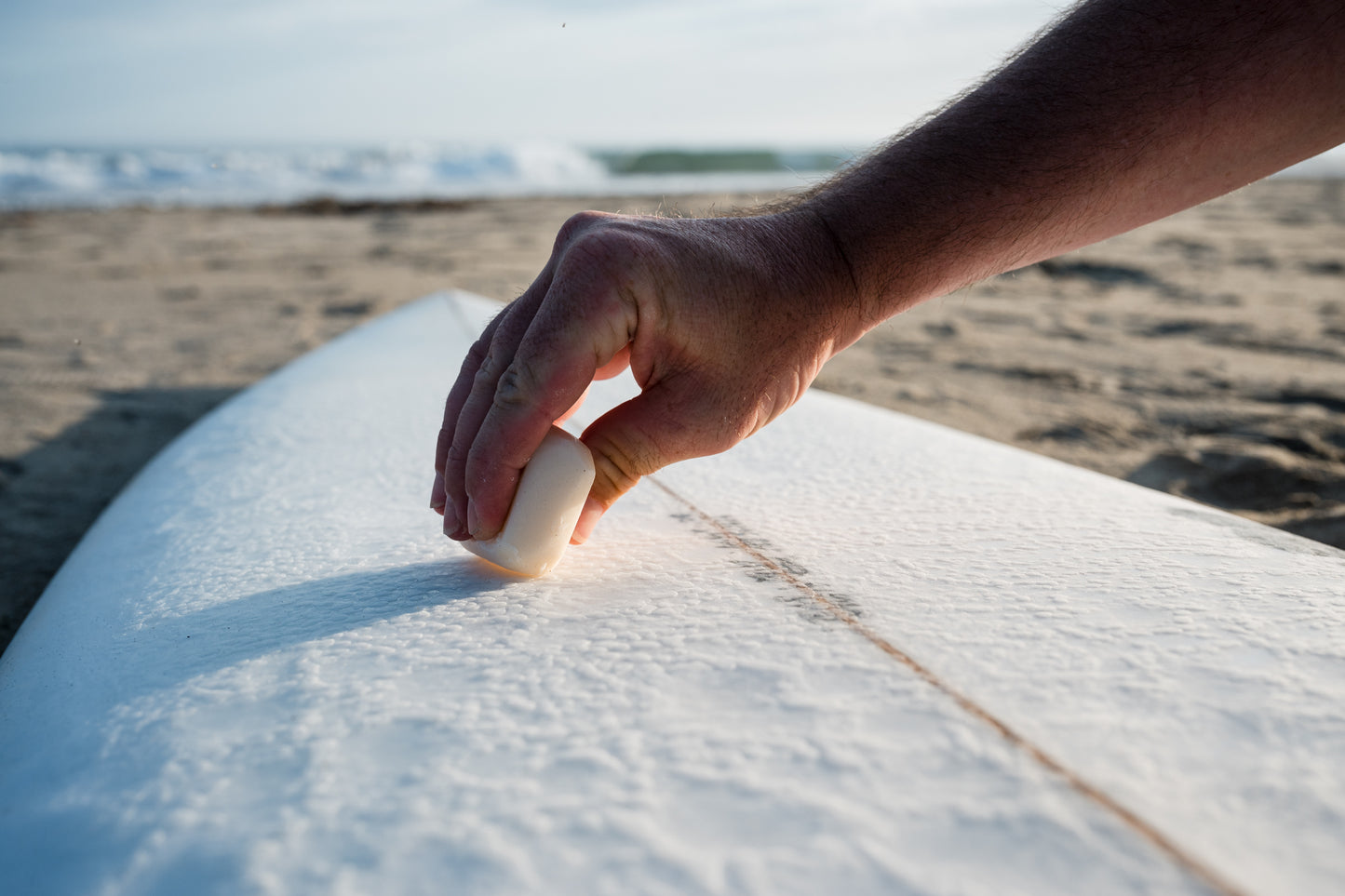 Cayucos Surf Wax surfboard waxing