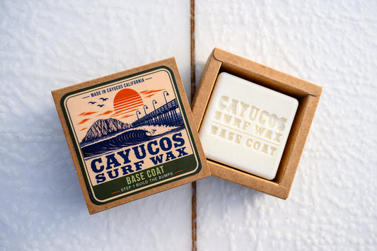 Cayucos Surf Wax Base Coat surf wax that builds durable wax bumps before applying Topcoat