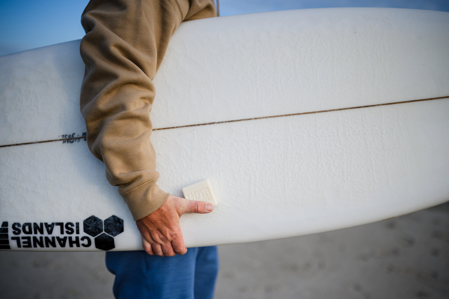 Sandstone Cayucos Surf Wax Classic hoodie & bar of Cayucos Surf Wax 