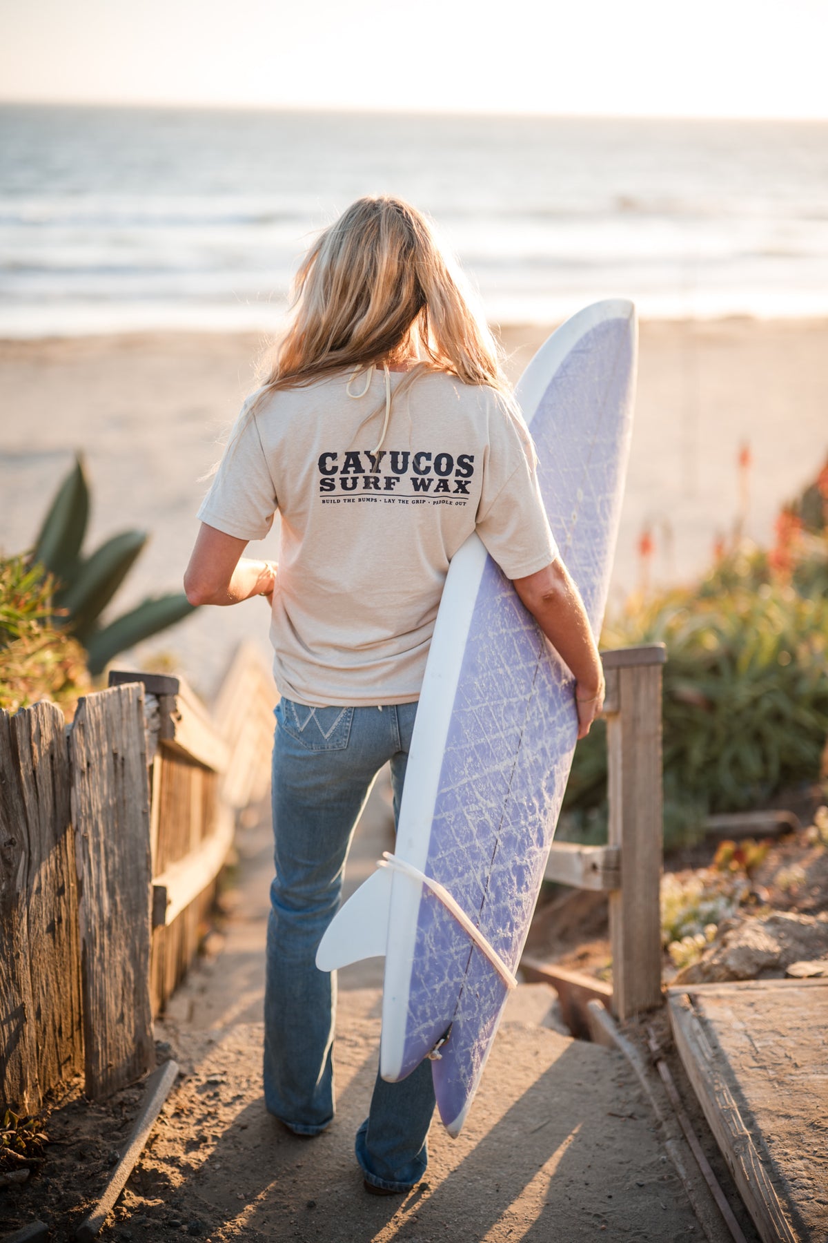 Cayucos Surf Wax Heritage Tee | Cream · Navy