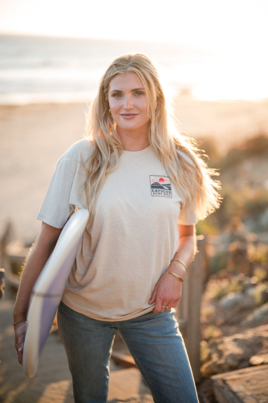 Cayucos Surf Wax Heritage Tee | Cream · Navy