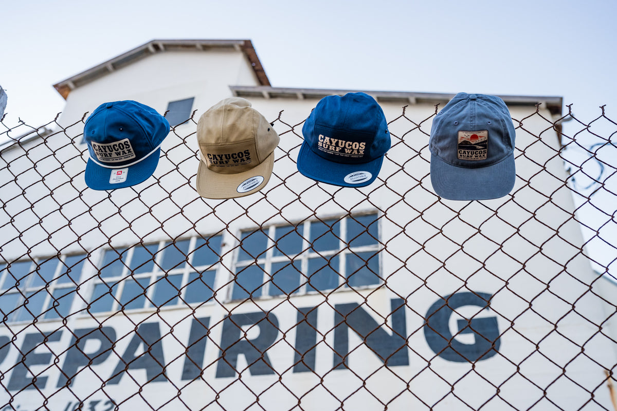 Cayucos Surf Wax new Fall hats at Borradori Garage